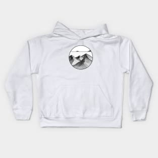 Ocean inside a circle Kids Hoodie